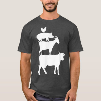 Cow Goat Pork Chicken Farmer Animal Country T-Shir T-shirt