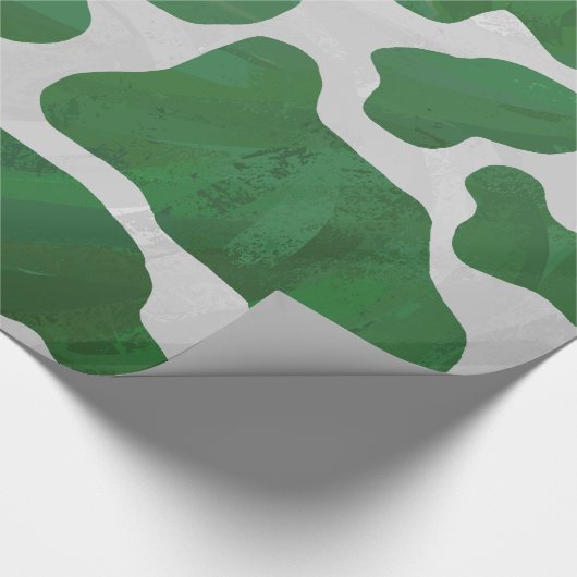 Cow Green en White Print Cadeaupapier (Hoek)