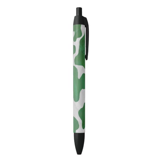 Cow Green en White Print Zwarte Inkt Pen (Achterkant (Verticaal))