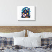 Cow & Haunted Barn Canvas Afdruk (Insitu (Slaapkamer))