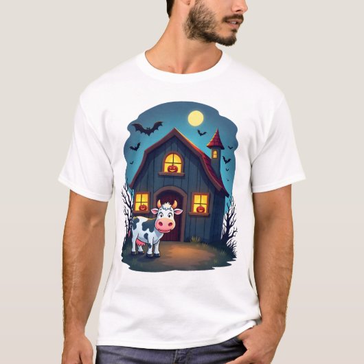 Cow & Haunted Barn T-shirt (Voorkant)