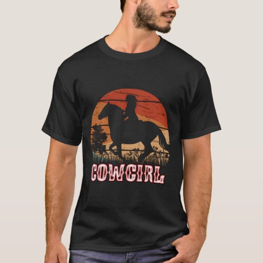 Cow Horse Riding Style Rodeo Texas Ranch T-shirt (Voorkant)