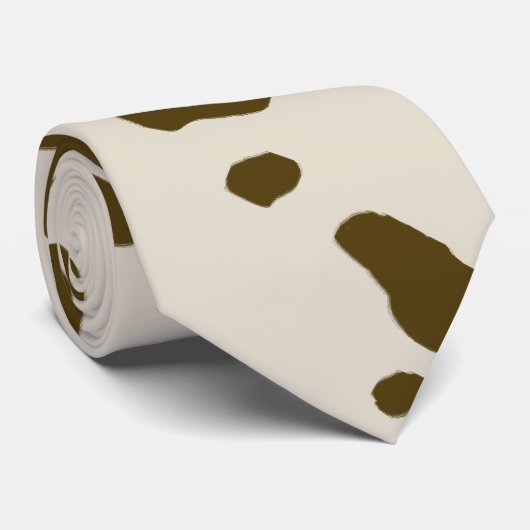 COW HUID bruine, grote afdruk Stropdas (Opgerold)