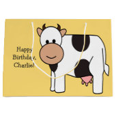 Cow illustratie aangepaste tekstcadeautas large cadeautasje (Voorkant)