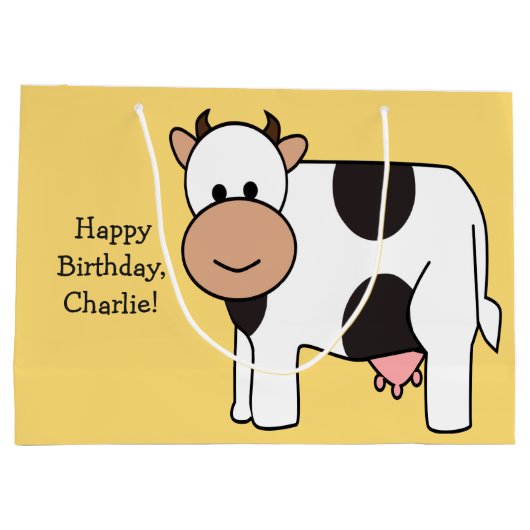 Cow illustratie aangepaste tekstcadeautas large cadeautasje (Achterkant)