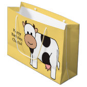 Cow illustratie aangepaste tekstcadeautas large cadeautasje (Voorkant Gekanteld)