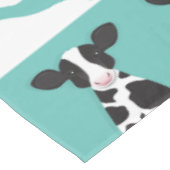 Cow Illustratie Blauwgroen Omgekeerd Afdrukken Boe Tafelkleed (Gekanteld)