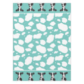 Cow Illustratie Blauwgroen Omgekeerd Afdrukken Boe Tafelkleed (Voorkant)