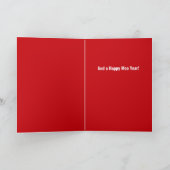 Cow in Santa Hat Mooo-y Christmas, Happy Moo Year Feestdagen Kaart (Binnen)