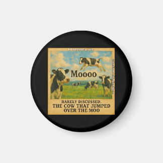 Cow Jumped Over the Moo – Whimsical  Farm Pun Cart Magneet