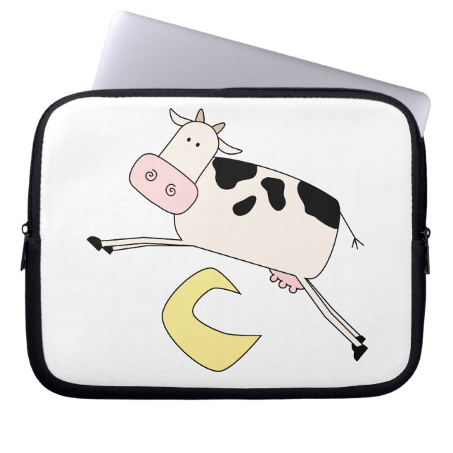 Cow Jumps Over Moon Laptop Sleeve (Voorkant)