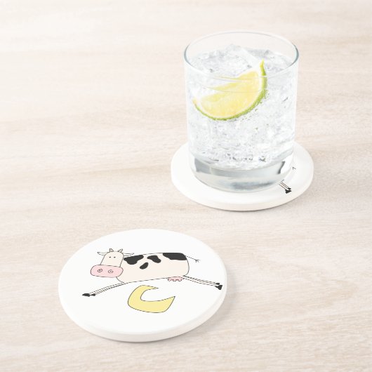 Cow Jumps Over Moon Zandsteen Onderzetter (Zijkant)