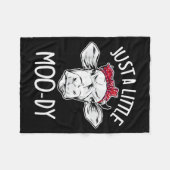 Cow Just A Little Moo-dy Funny Cow Lover  Fleece Deken (Voorkant (Horizontaal))