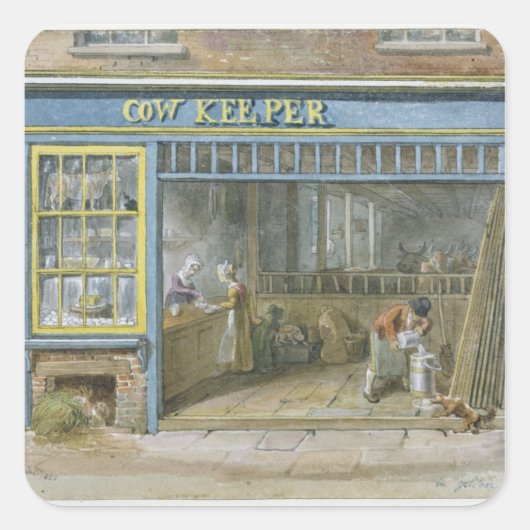 Cow Keeper, 1825 Vierkante Sticker (Voorkant)