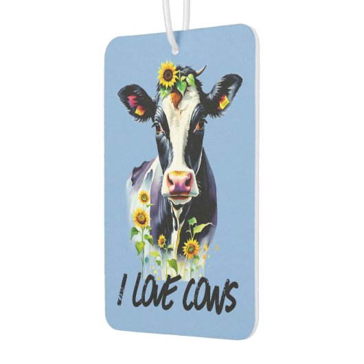 Cow Lovers I Love Cows Holstein Sunflowers Luchtverfrisser (Links)