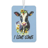 Cow Lovers I Love Cows Holstein Sunflowers Luchtverfrisser (Achterkant)