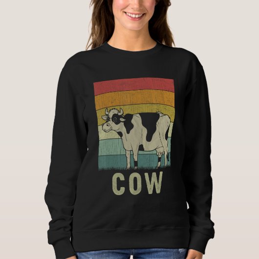 Cow  Men Women Cow Retro Trui (Voorkant)