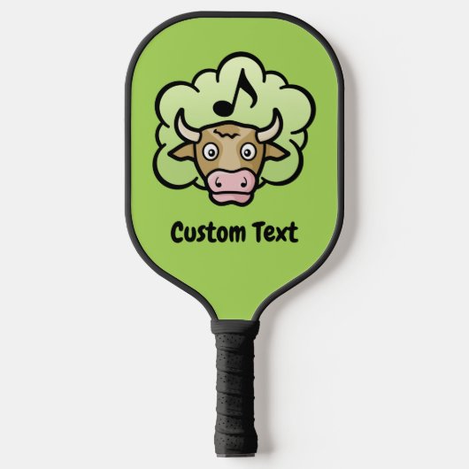 Cow Methane Cartoon Pickleball Paddle (Voorkant)