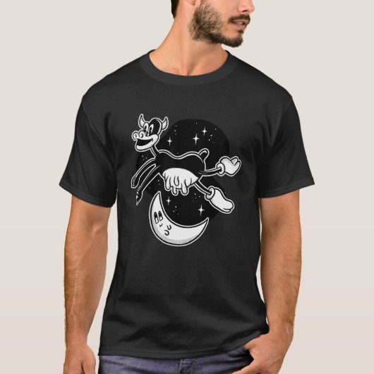 Cow milky-way moon space jump t-shirt (Voorkant)