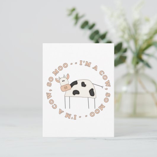 Cow Moo Briefkaart (Staand voorkant)
