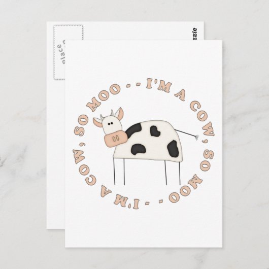 Cow Moo Briefkaart (Voorkant / Achterkant)