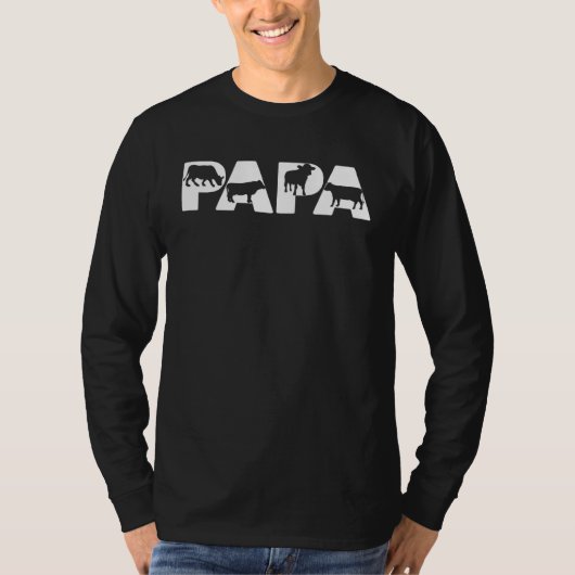 Cow Papa  Papa Cow Father s Day T-shirt (Voorkant)