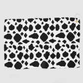 Cow Pattern Animal Print Black and White Golfhanddoek (Horizontaal)