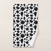 Cow Pattern Animal Print Black White Farmhouse Bad Handdoek (Handdoek)