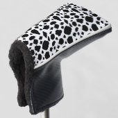 Cow Pattern Animal Print Black White Golfheadcover (3/4 voorkant)