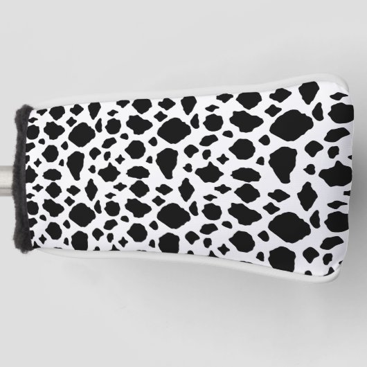 Cow Pattern Animal Print Black White Golfheadcover (Voorkant)