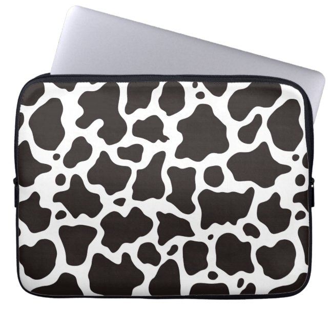 Cow pattern background laptop sleeve (Voorkant)