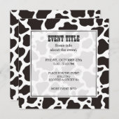 Cow pattern background Square Invitation Kaart (Voorkant / Achterkant)