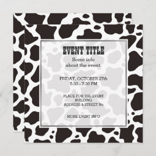 Cow pattern background Square Invitation Kaart