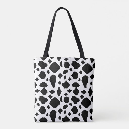 Cow Pattern Black and White Tote Bag (Achterkant)