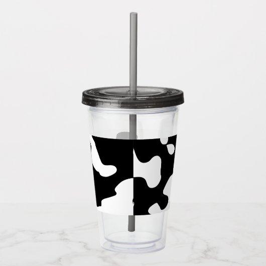 Cow Pattern Black en White Acryl Drinkbeker (Rechts)