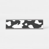 Cow Pattern Black en White Bureau Naambordje (Voorkant)