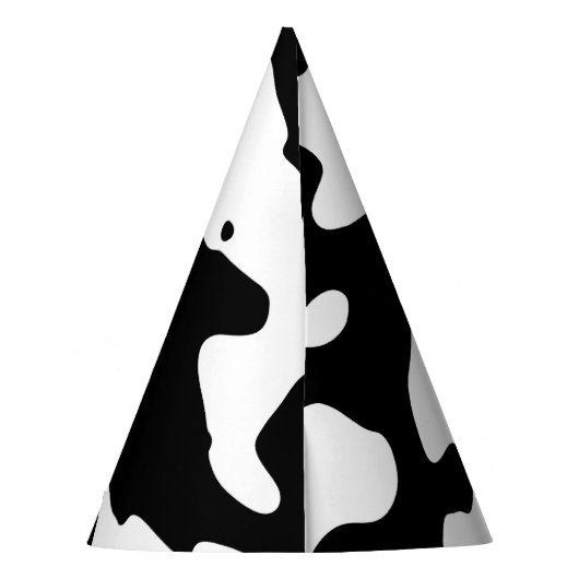 Cow Pattern Black en White Feesthoedjes (Achterkant)