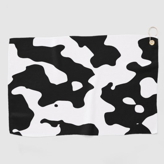 Cow Pattern Black en White Golfhanddoek (Horizontaal)