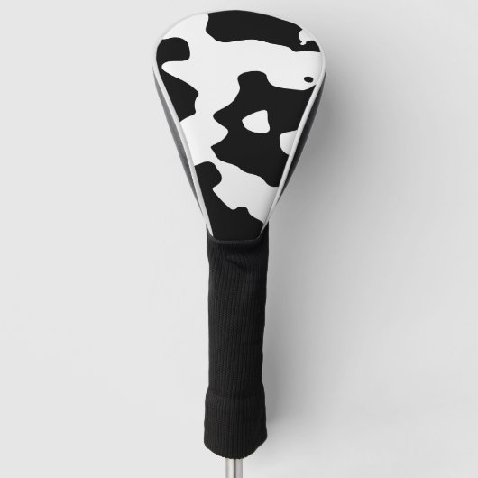 Cow Pattern Black en White Golfheadcover (Voorkant)