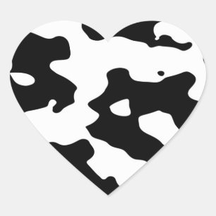 Cow Pattern Black en White Hart Sticker