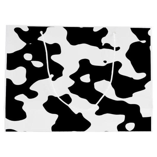 Cow Pattern Black en White Large Cadeautasje (Achterkant)