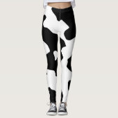 Cow Pattern Black en White Leggings (Voorkant)