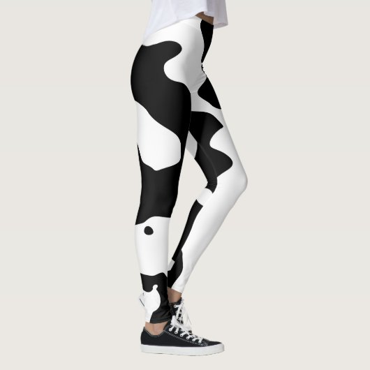 Cow Pattern Black en White Leggings (Rechts)