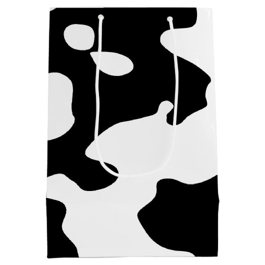 Cow Pattern Black en White Medium Cadeauzakje (Achterkant)