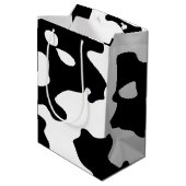 Cow Pattern Black en White Medium Cadeauzakje (Achterkant Gekanteld)