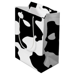 Cow Pattern Black en White Medium Cadeauzakje