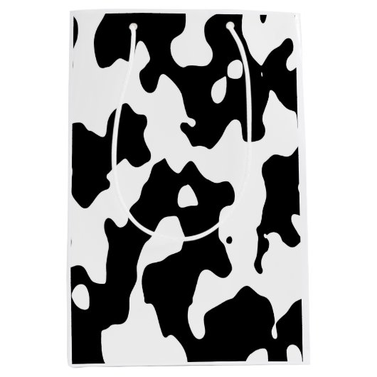 Cow Pattern Black en White Medium Cadeauzakje (Voorkant)