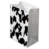 Cow Pattern Black en White Medium Cadeauzakje (Achterkant Gekanteld)