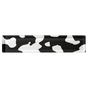 Cow Pattern Black en White Naambordje
