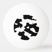 Cow Pattern Black en White Pingpongbal (Achterkant)
